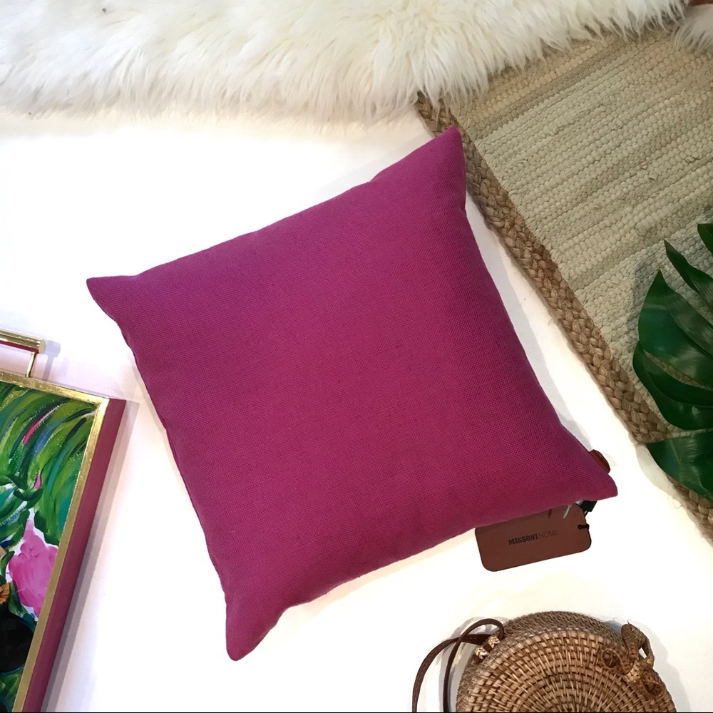 Missoni Home Pink Linen Blend Pillow Made in Italy